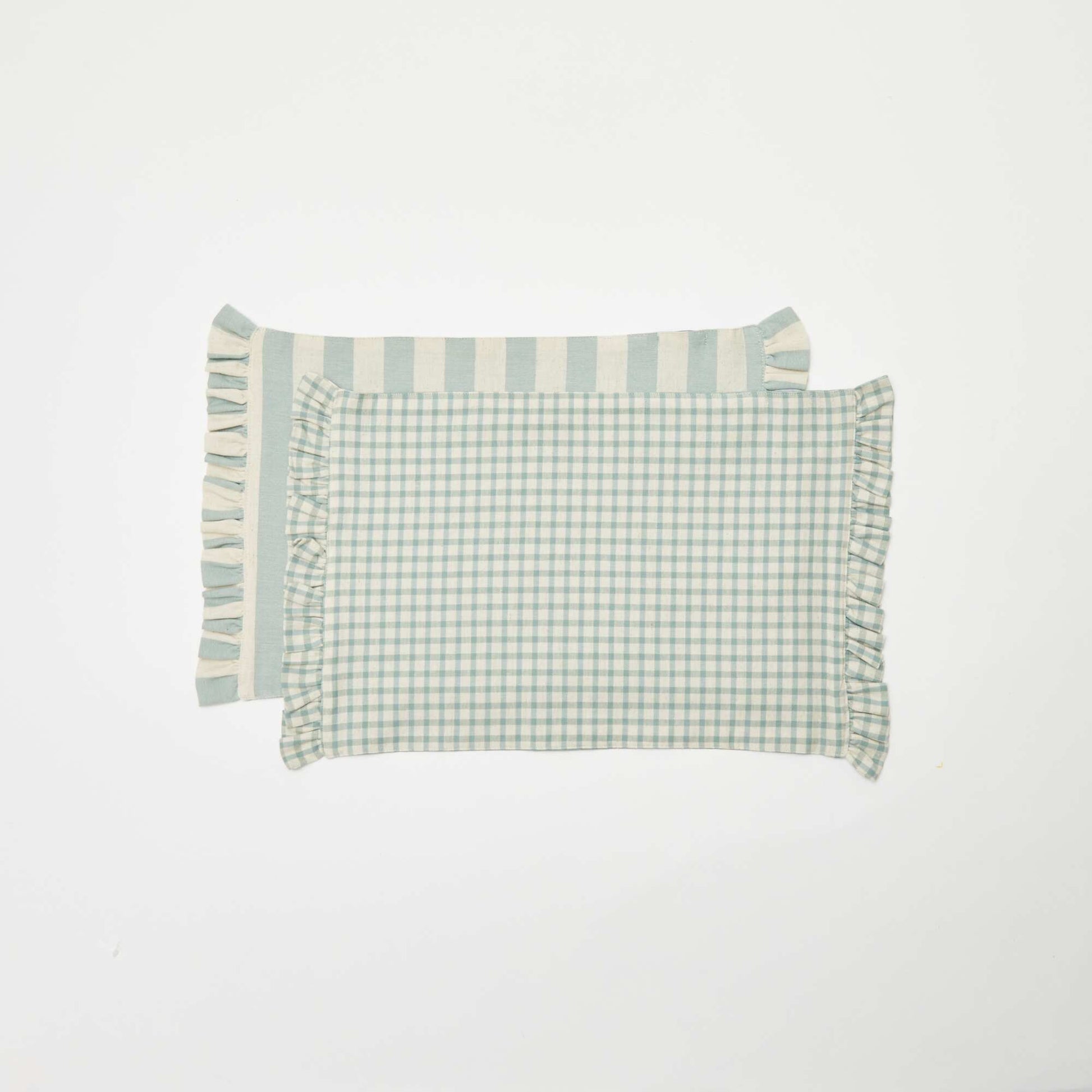 Set of 2 Placemats (32x45 cm) with Ruffles BLUE