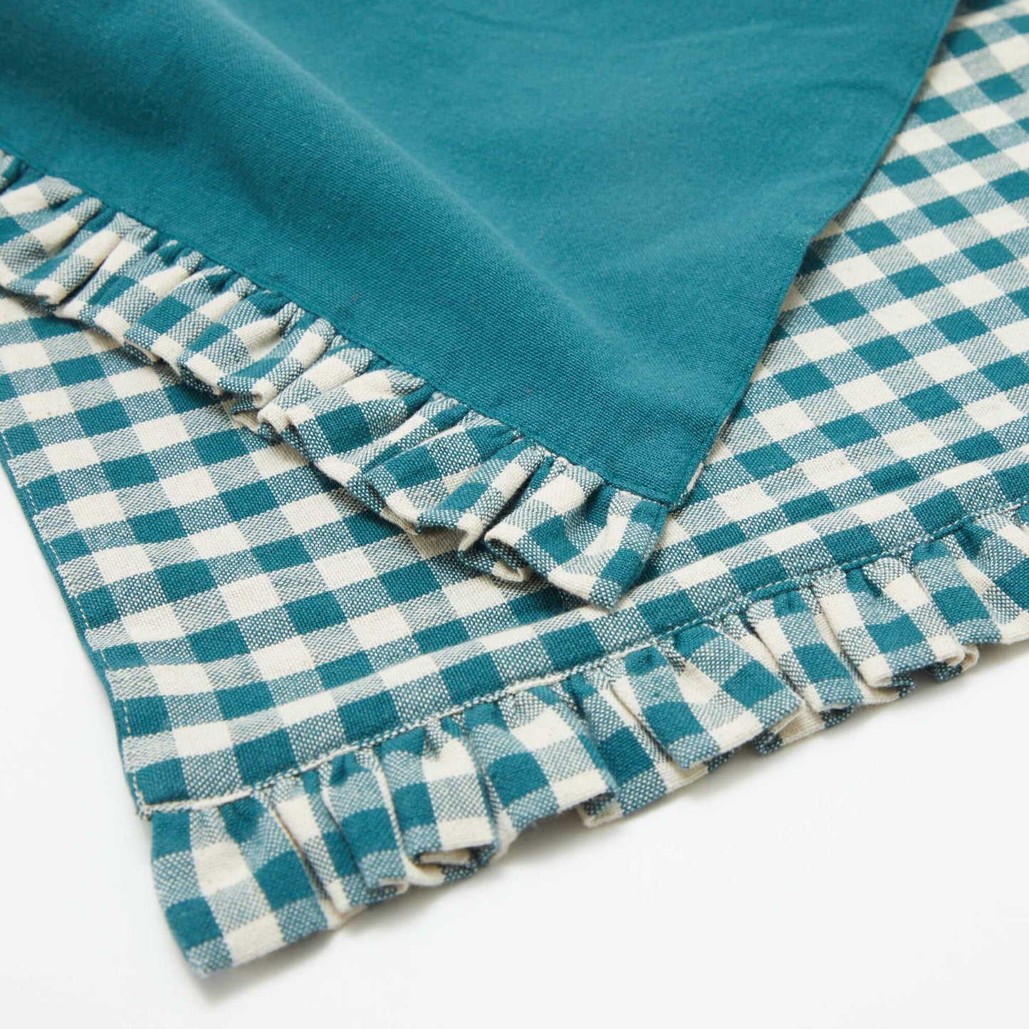 Set of 2 Placemats (32x45 cm) with Ruffled Edges BLUE