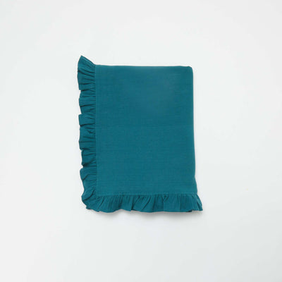Ruffled Tablecloth (150 x 250 cm) BLUE