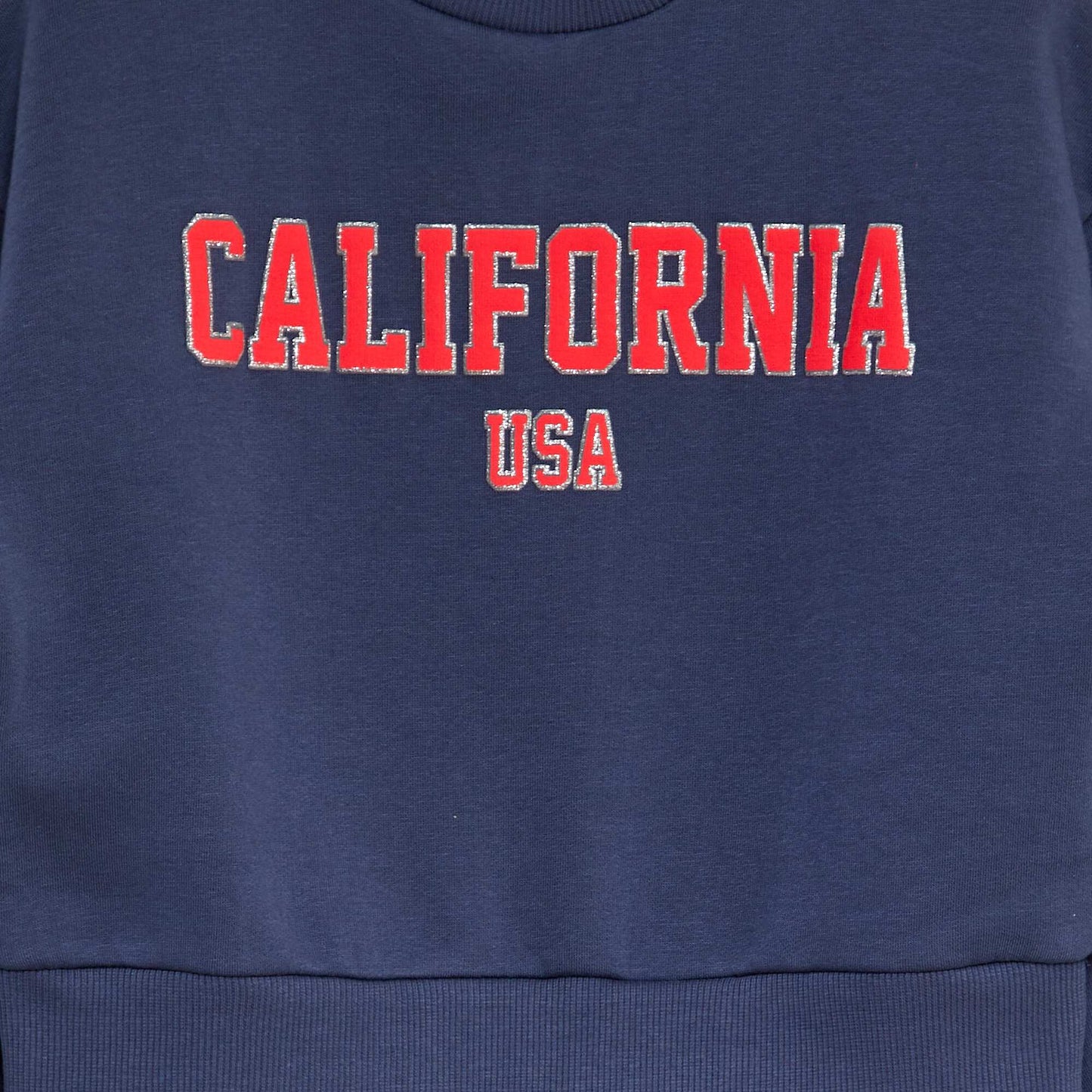 Sweatshirt dress with glittery textured lettering BLACK