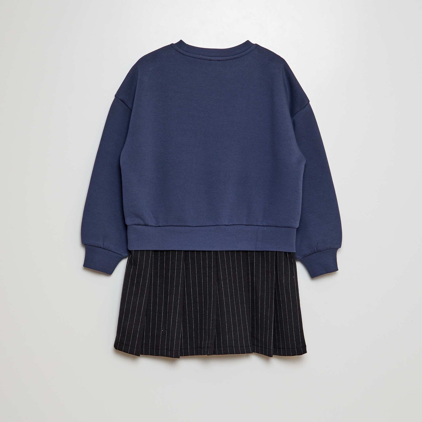 Sweatshirt dress with glittery textured lettering BLACK