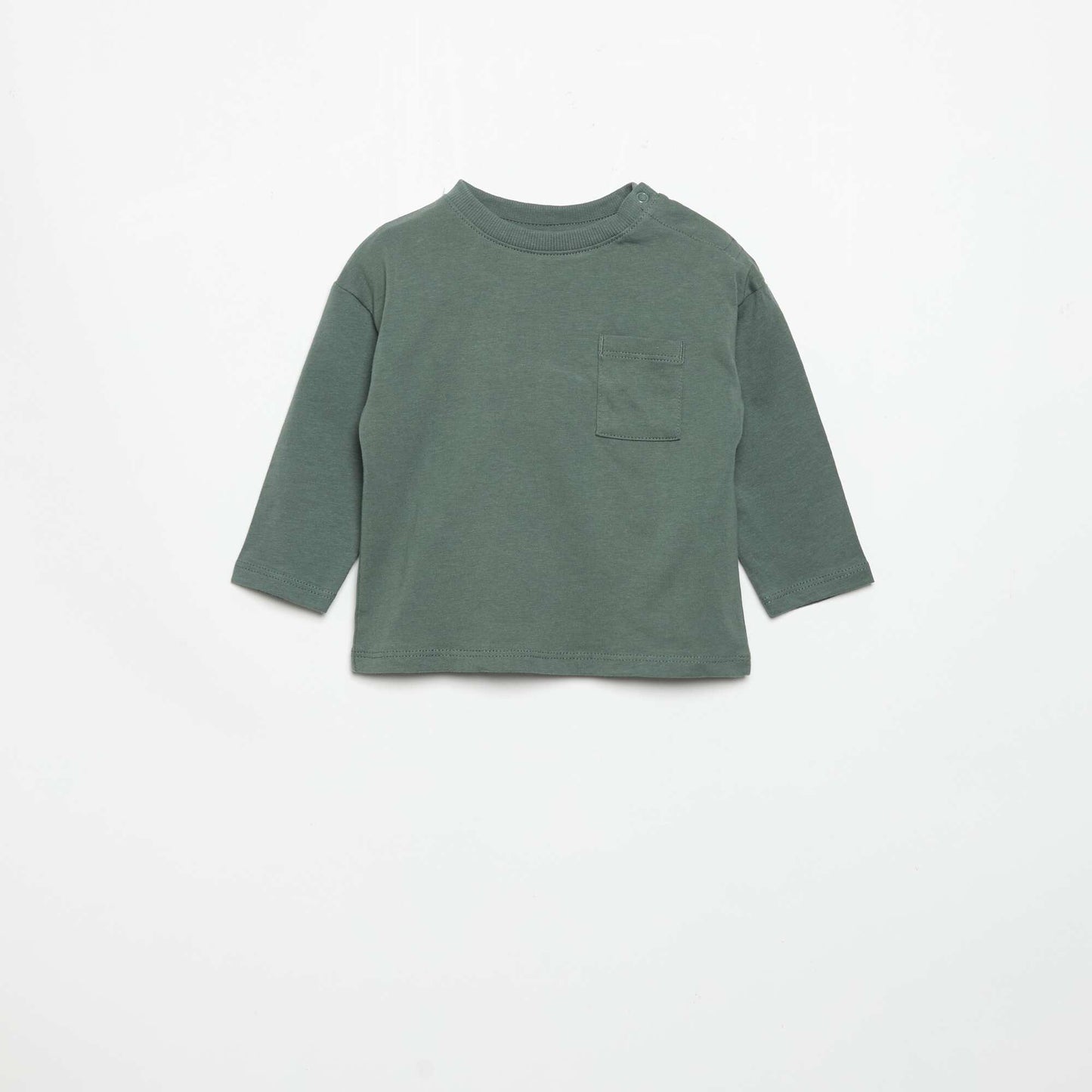 Long-sleeved T-shirt with chest pocket GREEN