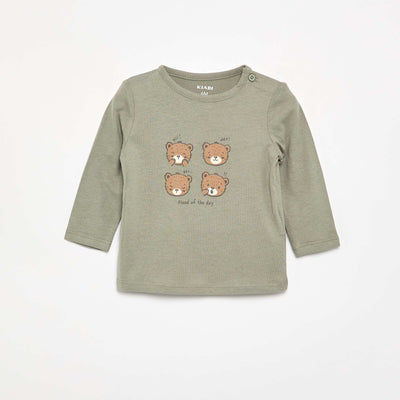 Long-sleeved T-shirt with fun design GREEN