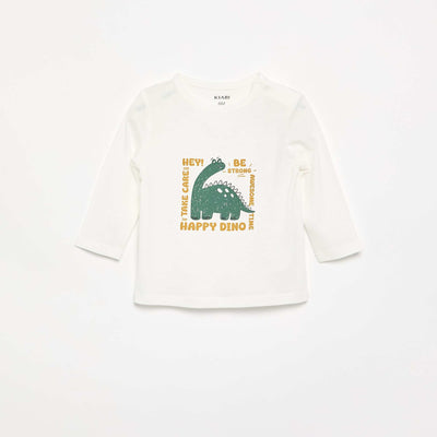 Long-sleeved T-shirt with fun design WHITE