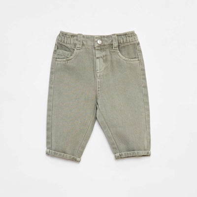 Paperbag Twill 3/4 Length Trousers GREEN