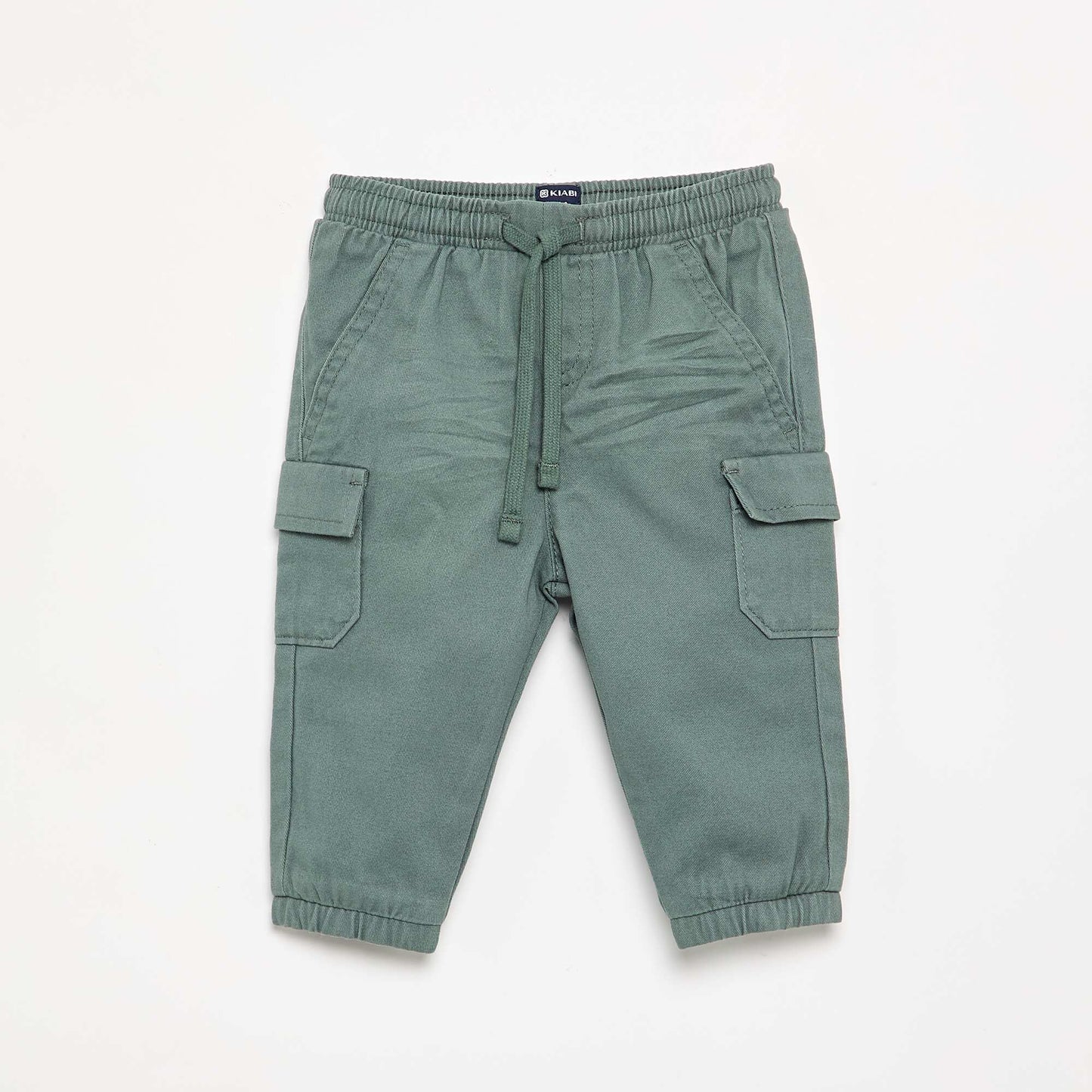 Twill jogger trousers with flap pockets GREEN