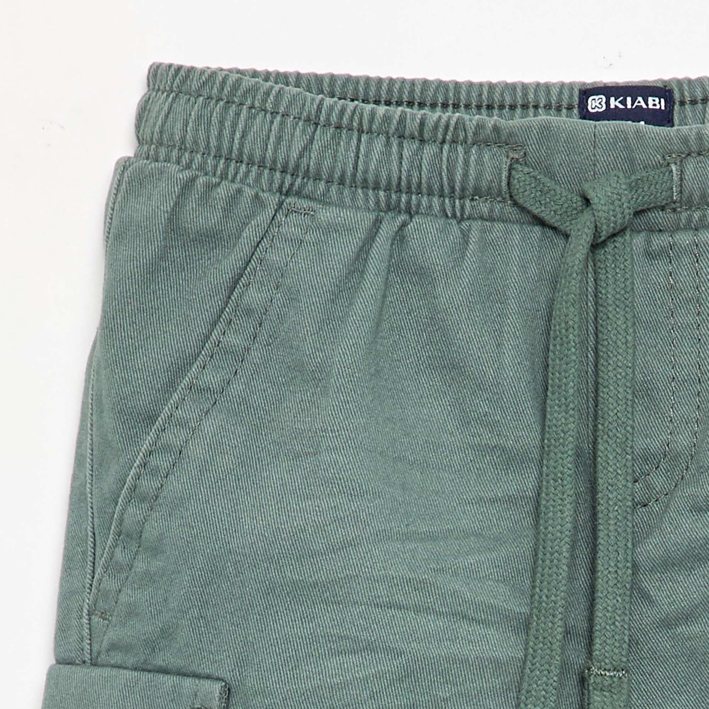 Twill jogger trousers with flap pockets GREEN