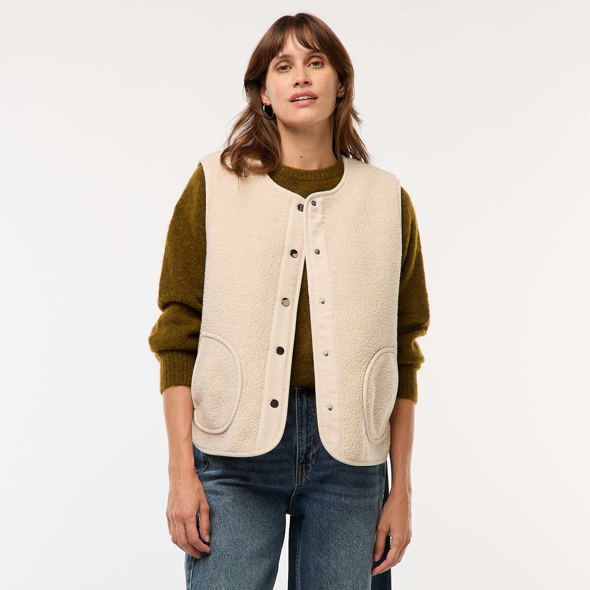 Sleeveless Sherpa Vest BEIGE