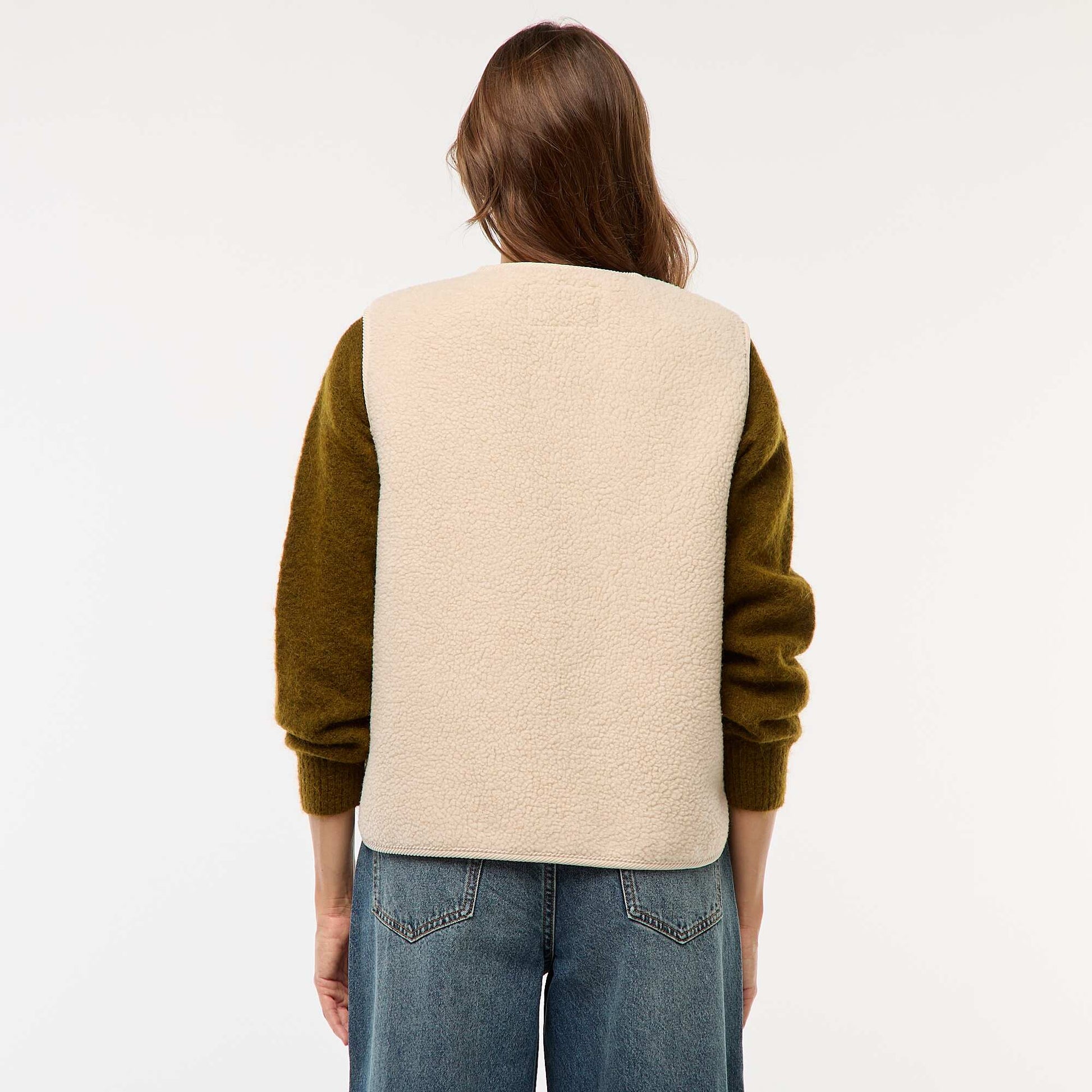 Sleeveless Sherpa Vest BEIGE