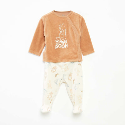 Disney velour top and trousers pyjama set - 2-piece set BROWN