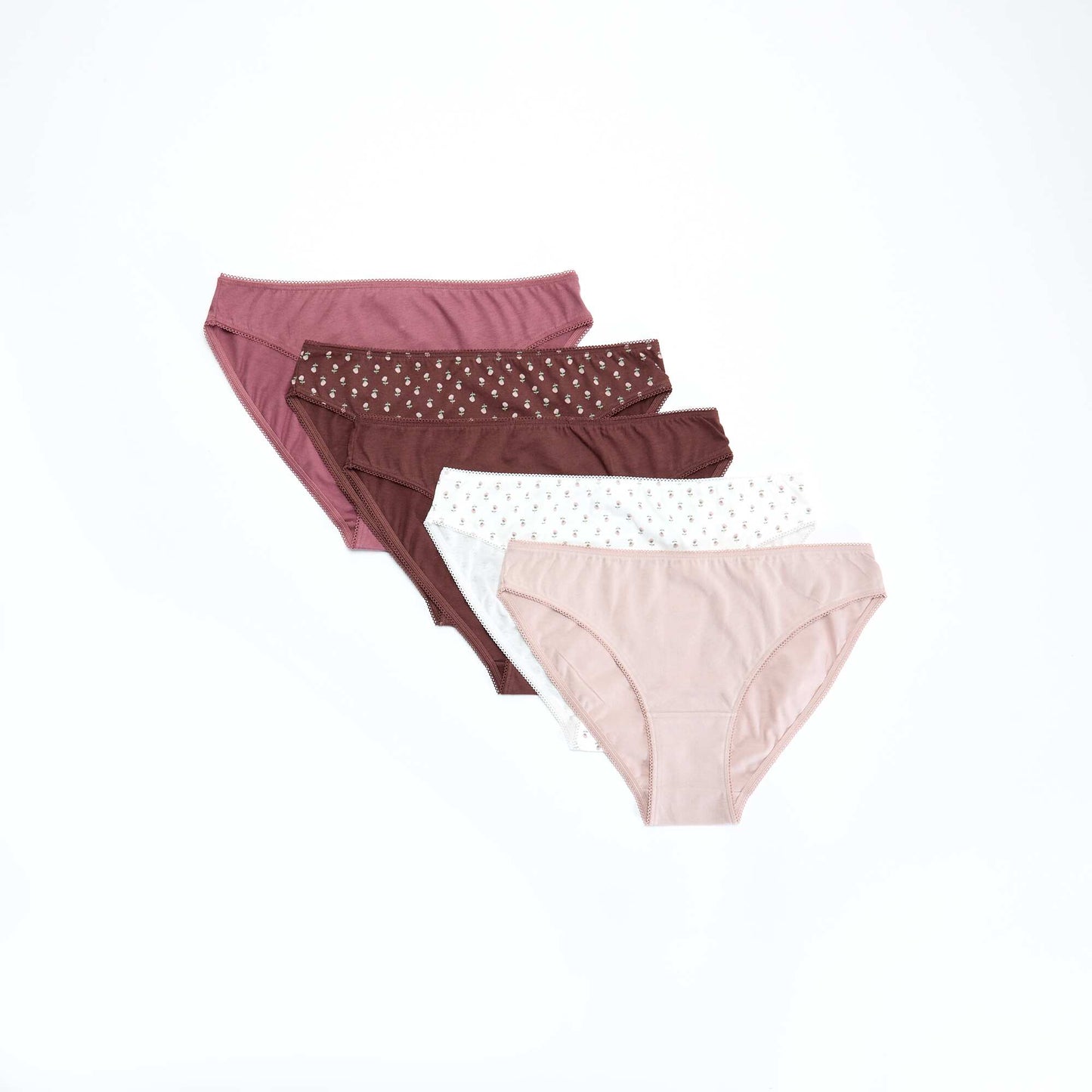 Pack of 5 Briefs - Plain and Printed RED