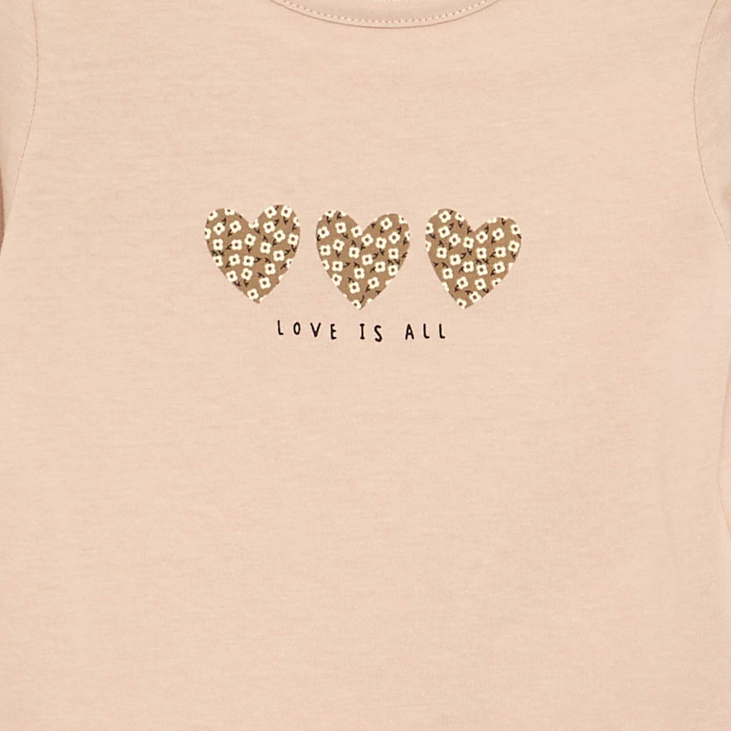 Printed Long-Sleeve T-shirt BEIGE
