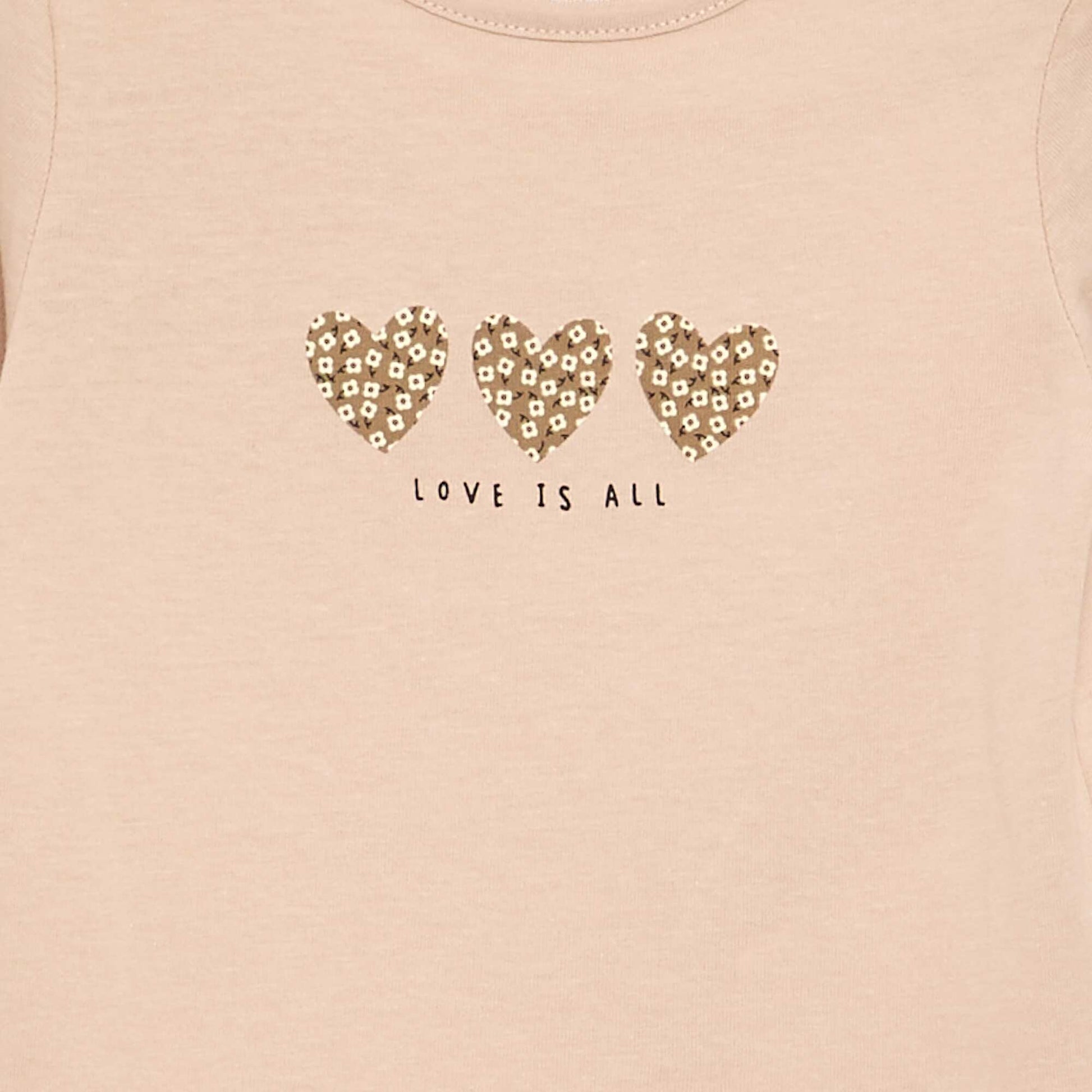 Printed Long-Sleeve T-shirt BEIGE