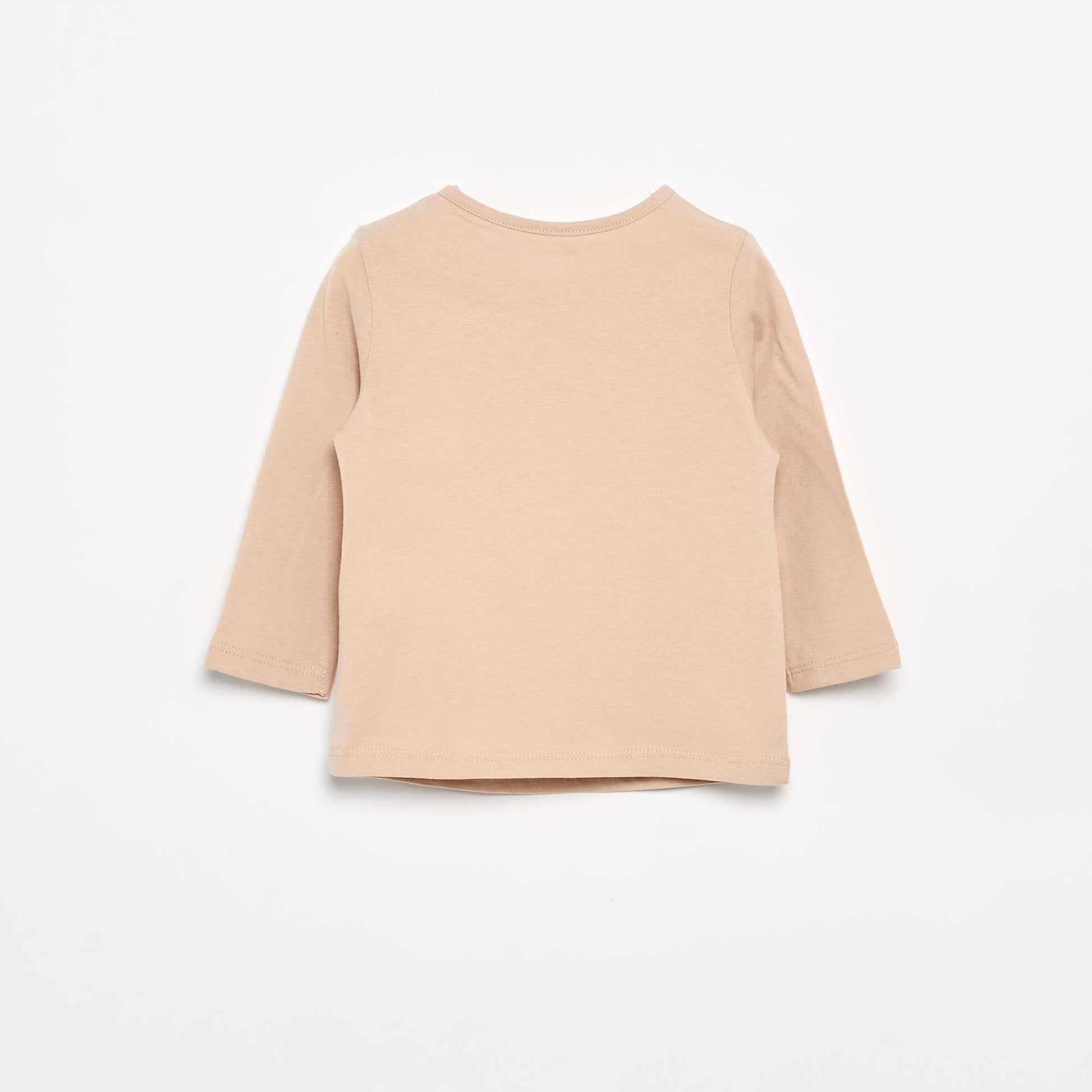 Printed Long-Sleeve T-shirt BEIGE