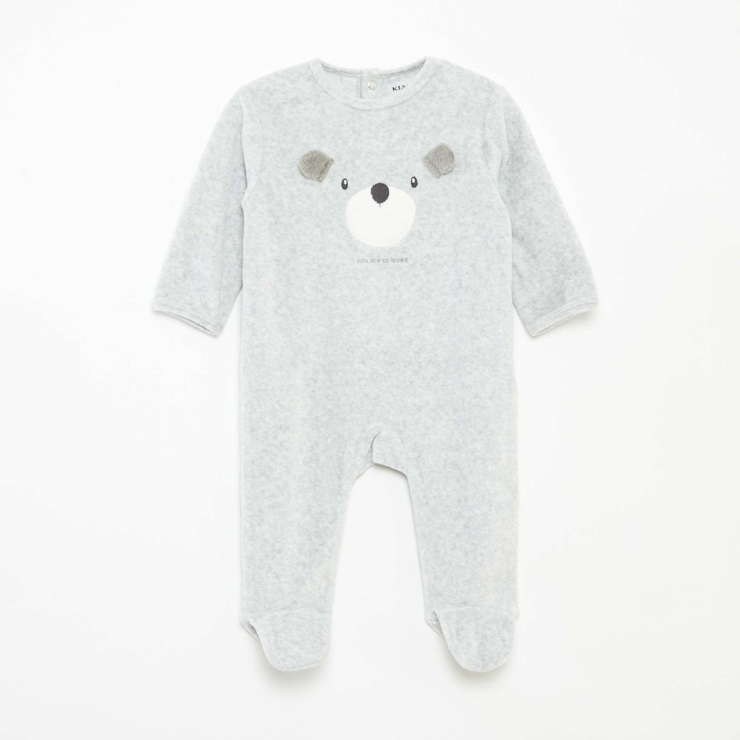 Animated Velour Sleepsuit GREY