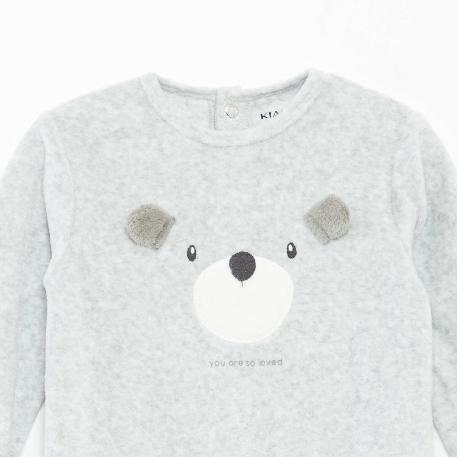 Animated Velour Sleepsuit GREY