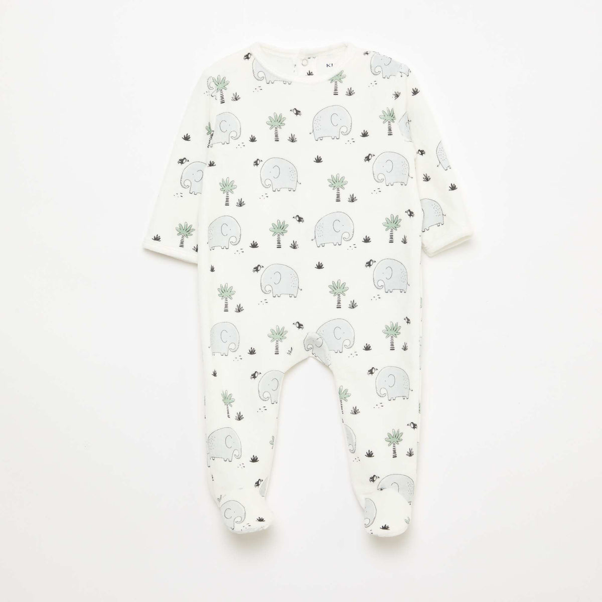 Animated Velour Sleepsuit WHITE