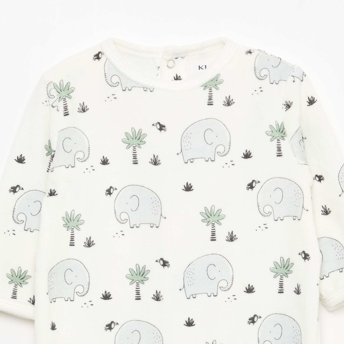 Animated Velour Sleepsuit WHITE