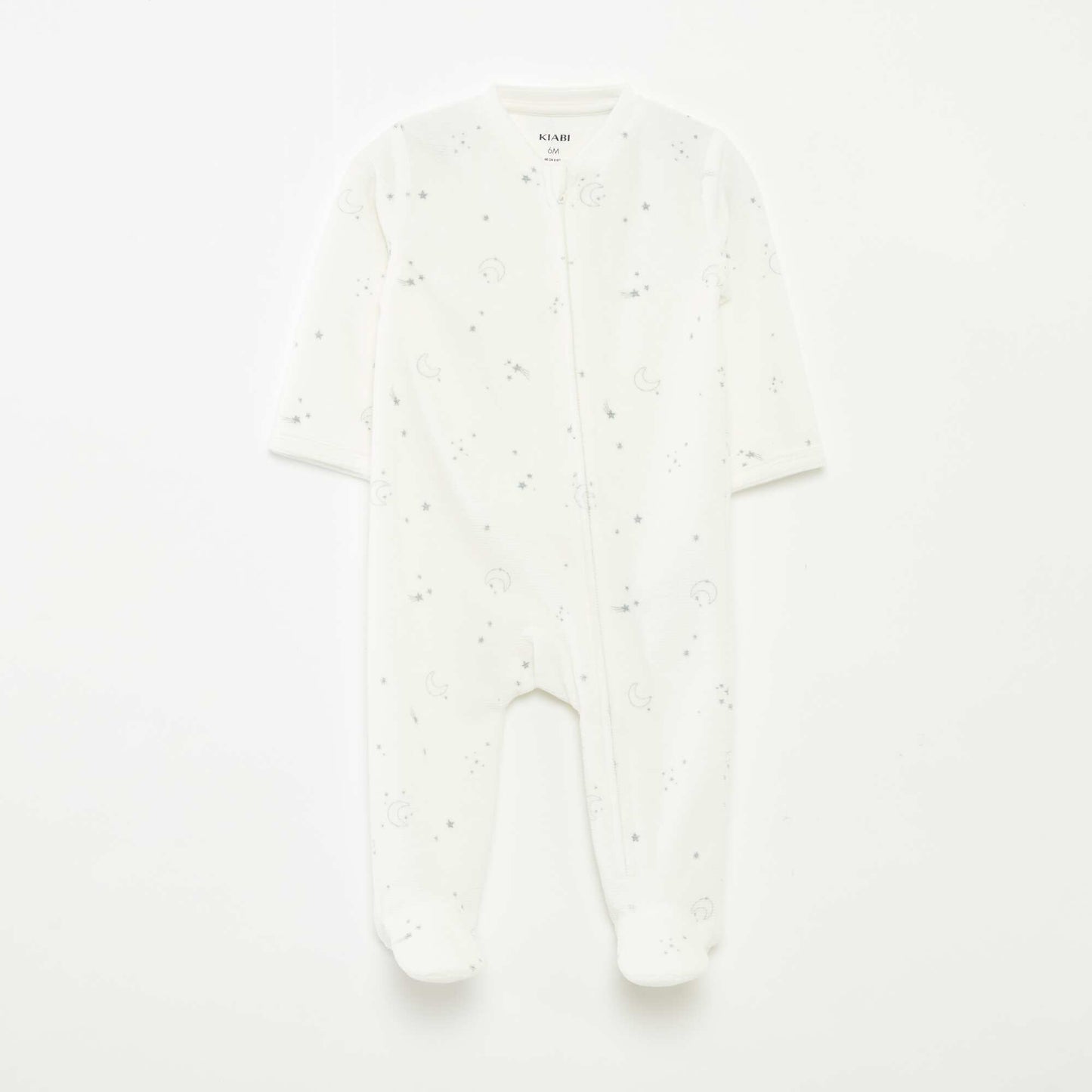 Velvet Sleepsuit with Zip Opening GREY