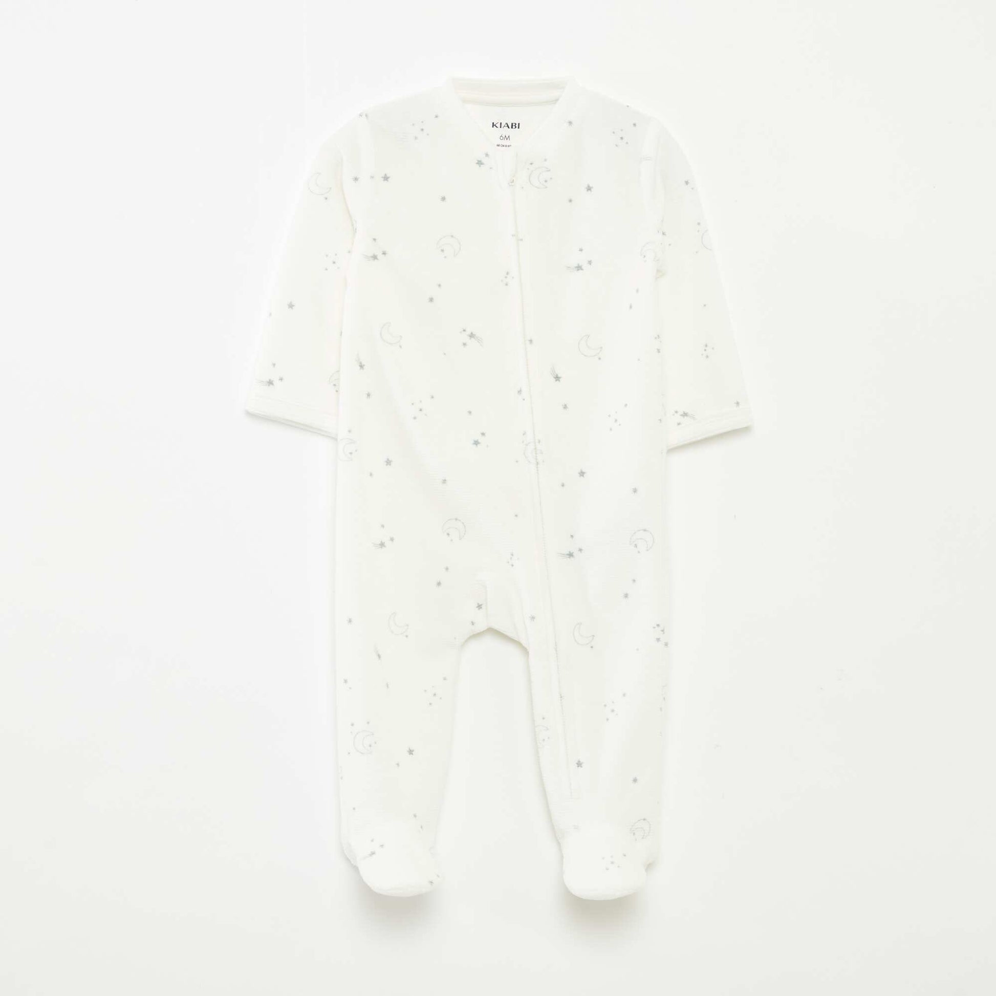 Velvet Sleepsuit with Zip Opening GREY