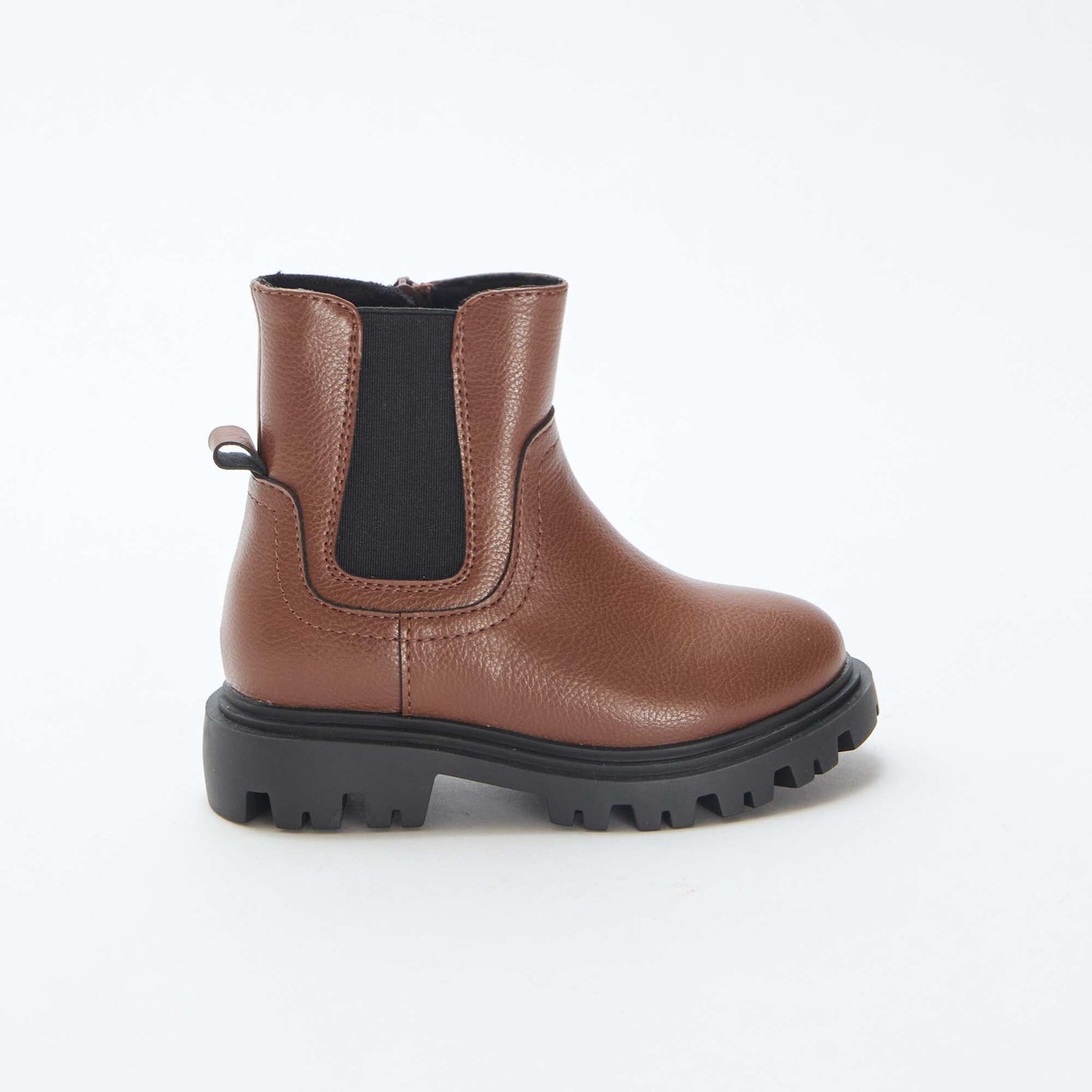Fitted Faux Leather Boots BROWN