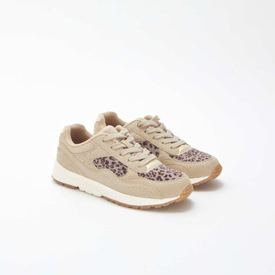 Leopard Print Running Sneakers BEIGE