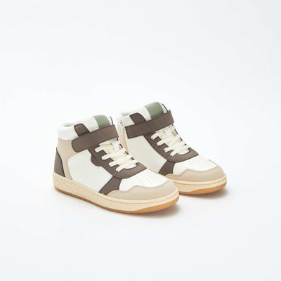 High-top trainers with hook-and-loop and lace-up fastening GREEN