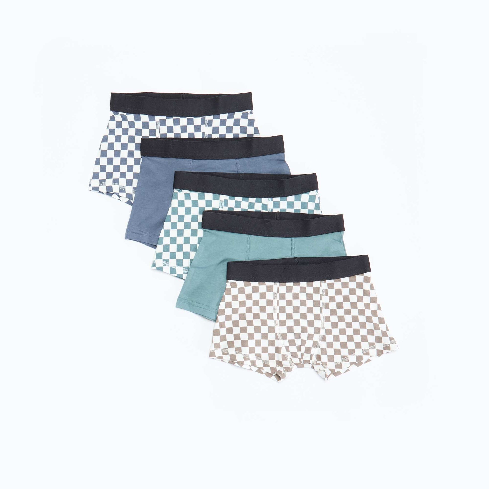 Pack of 5 plain or printed boxers GREY