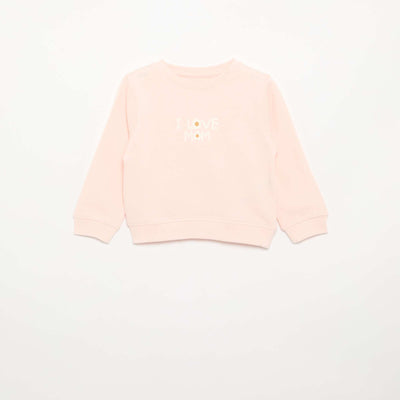 Long-sleeved sweatshirt with print PINK