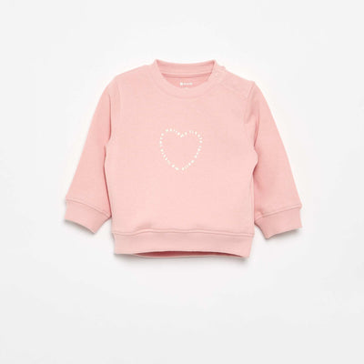 Long-sleeved sweatshirt with print PINK