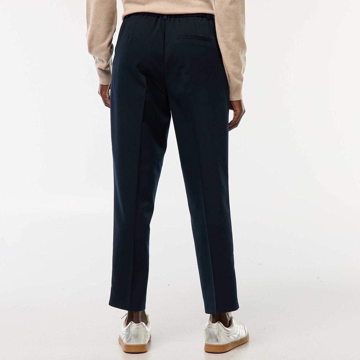 Solid Cigarette Trousers with 2 Pockets BLUE