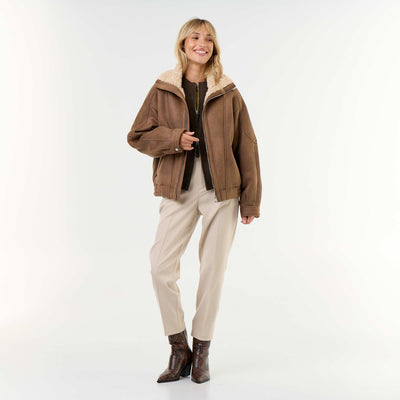 Solid Cigarette Trousers with 2 Pockets BEIGE