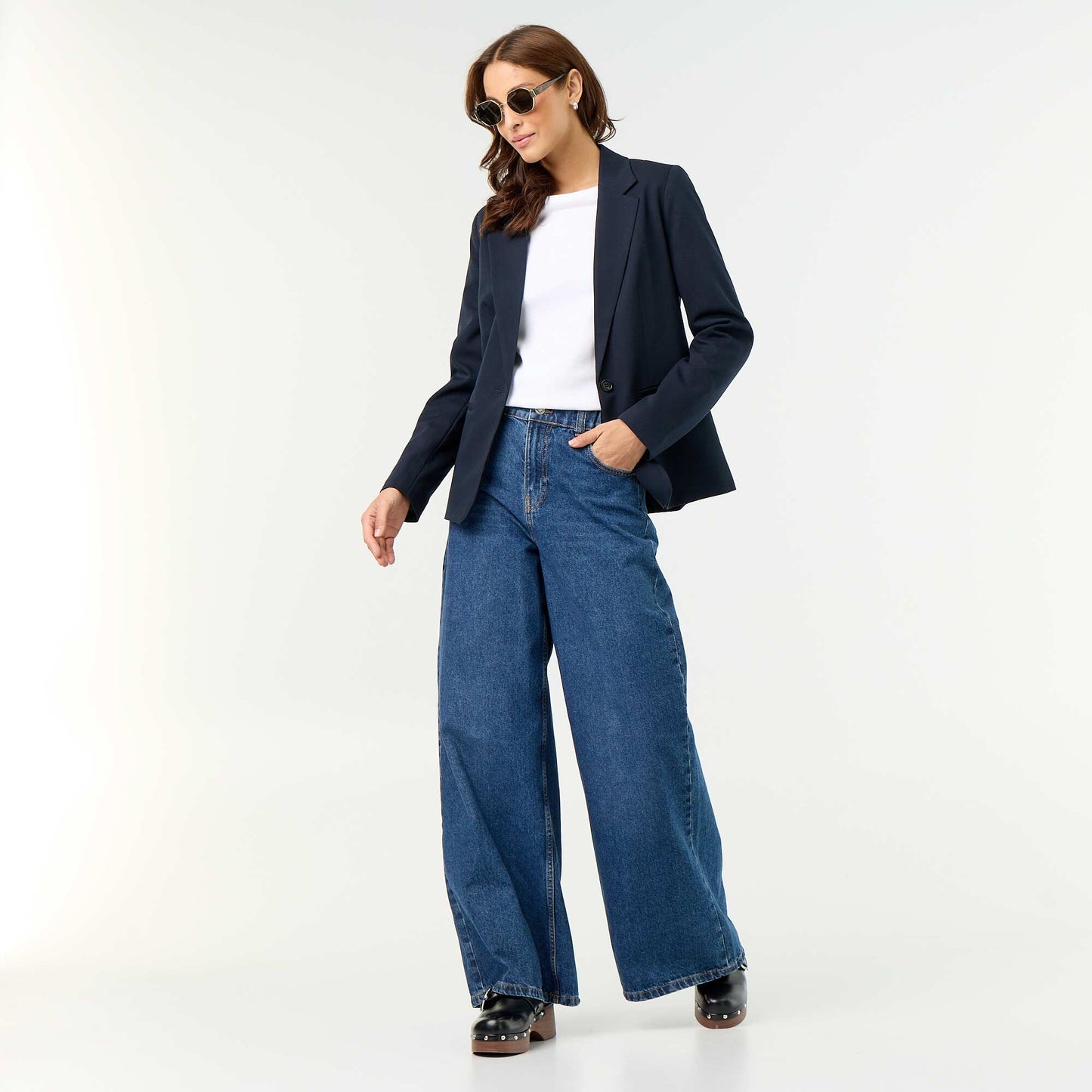 Long-sleeved tailored jacket BLUE