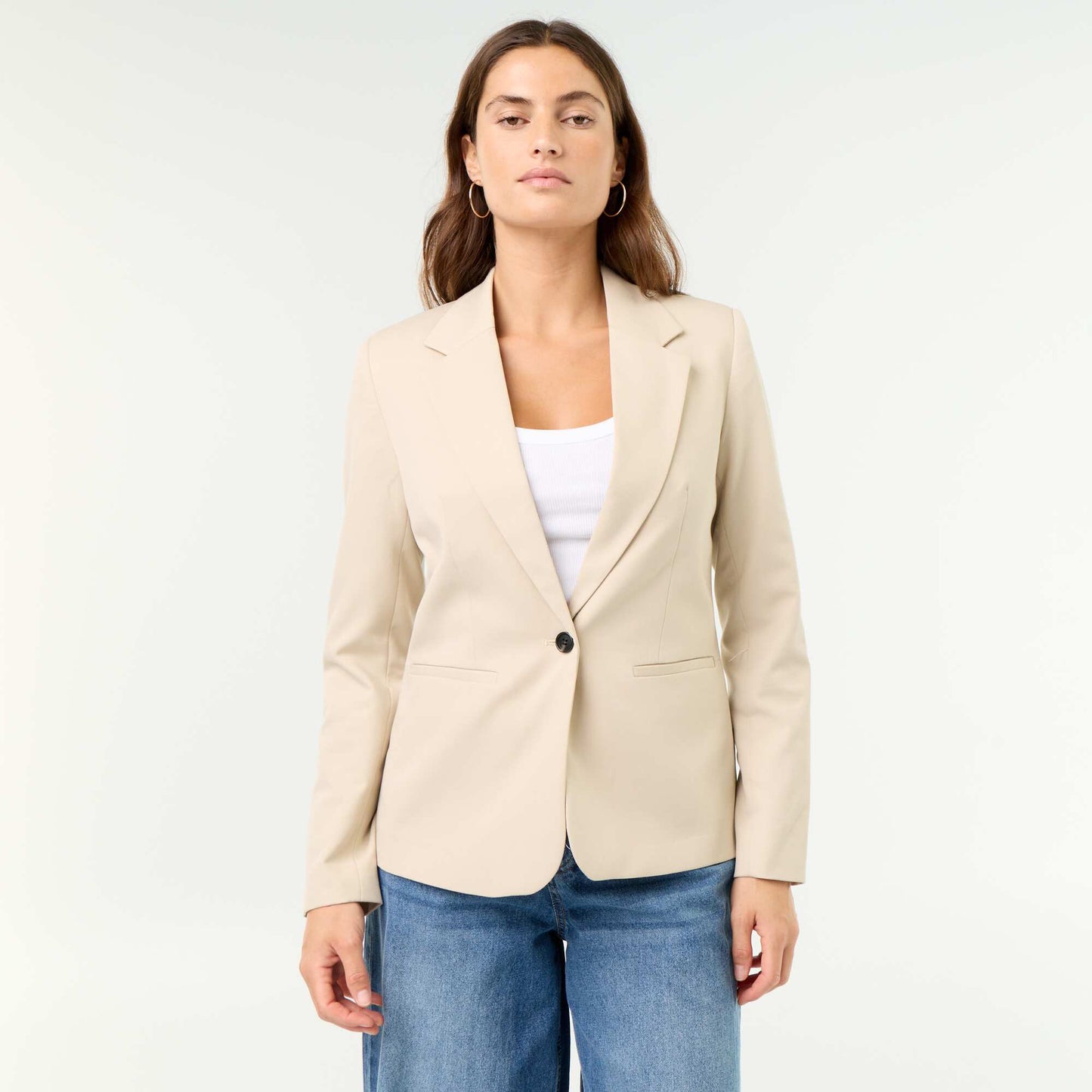 Long-sleeved tailored jacket BEIGE