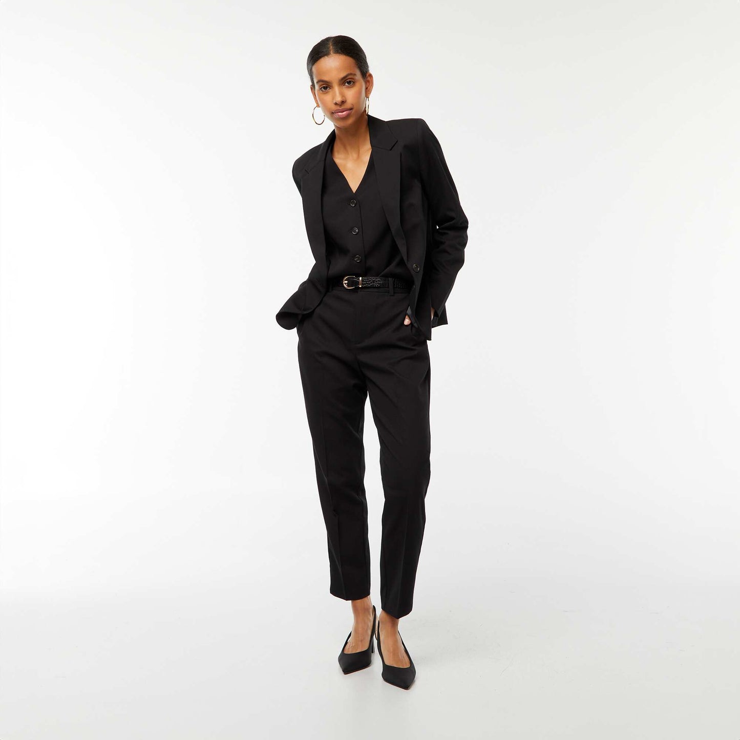 Long-sleeved tailored jacket BLACK