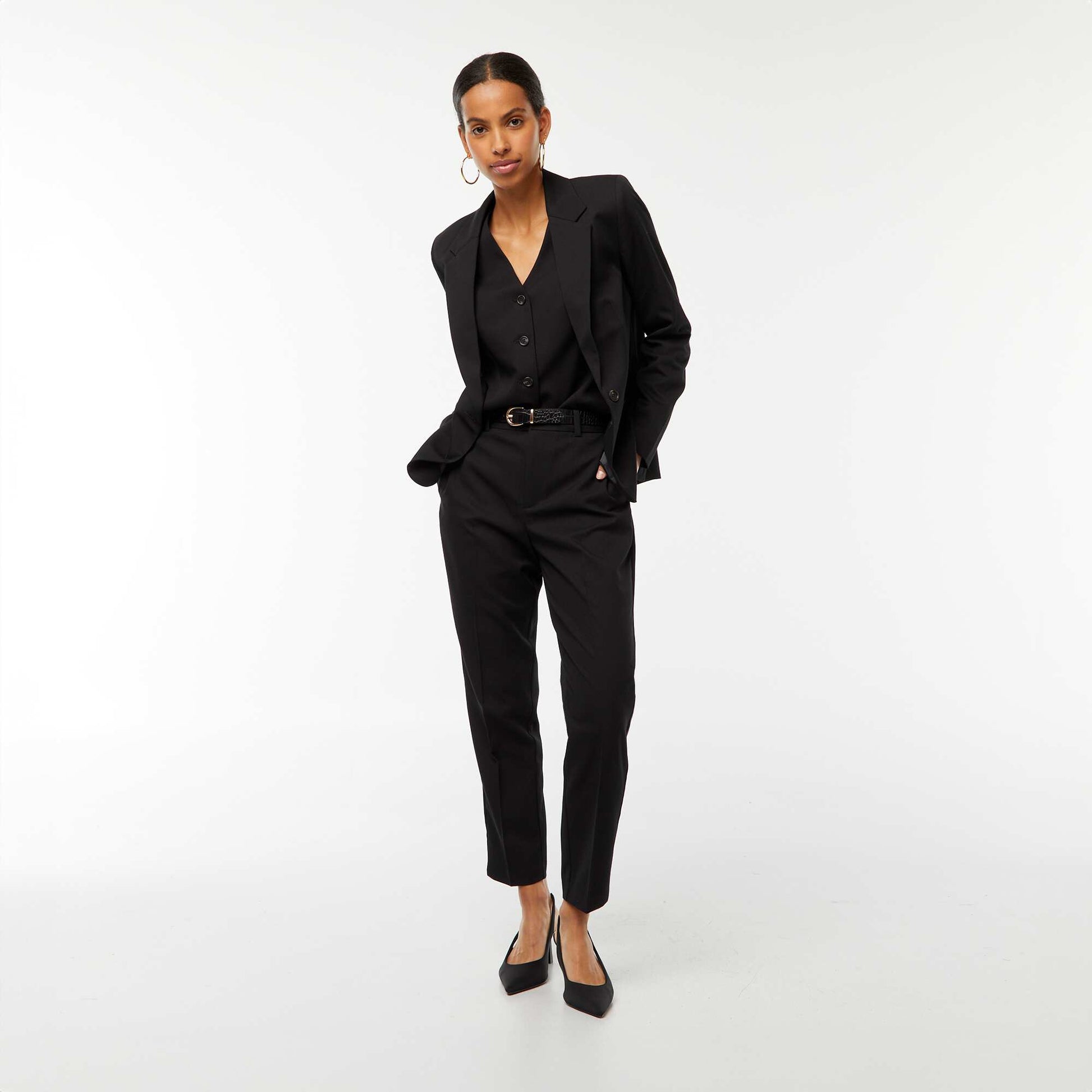 Long-sleeved tailored jacket BLACK