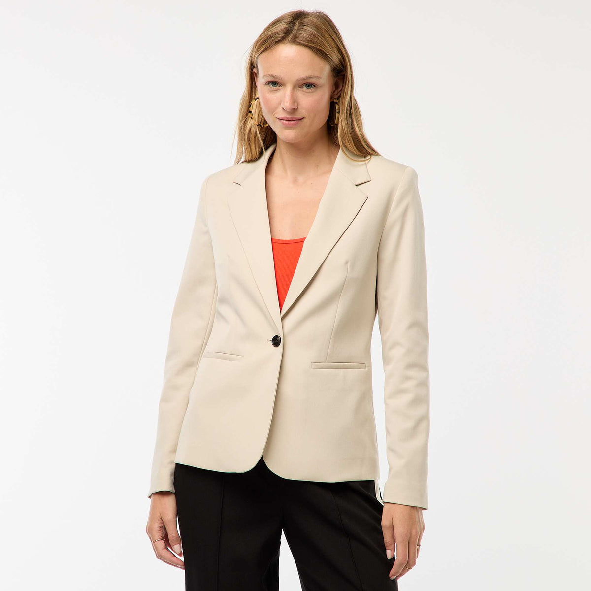 Long-sleeved tailored jacket BEIGE