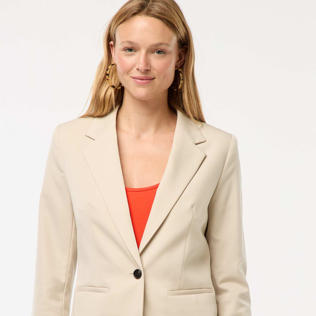 Long-sleeved tailored jacket BEIGE