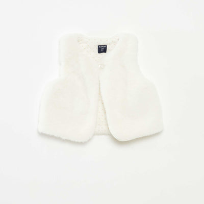 Faux fur gilet WHITE