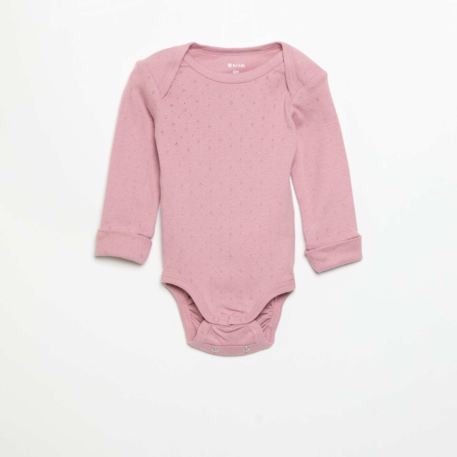 3-Pack Adjustable Long-Sleeved Lap Shoulder Bodysuits PINK