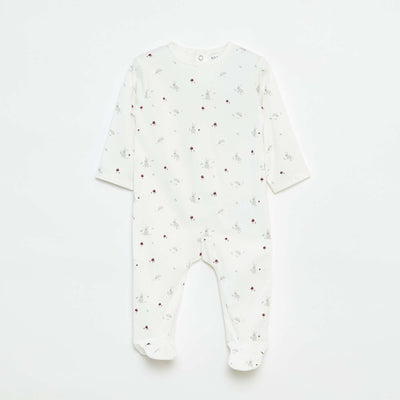 Fox sleepsuit with press-stud fastening at the back BEIGE