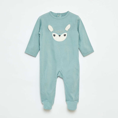 Fox sleepsuit with press-stud fastening at the back BLUE