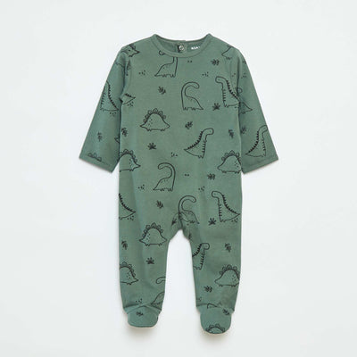 Fox sleepsuit with press-stud fastening at the back KHAKI