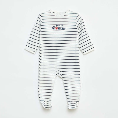 Fox sleepsuit with press-stud fastening at the back WHITE