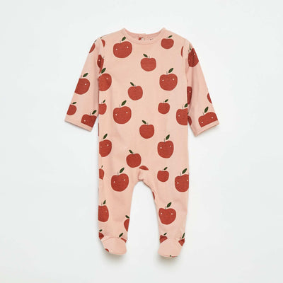 Fox sleepsuit with press-stud fastening at the back PINK