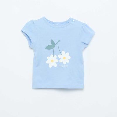 Short-sleeved printed T-shirt BLUE