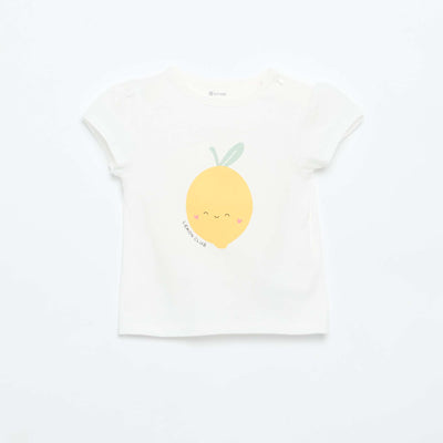 Short-sleeved printed T-shirt WHITE