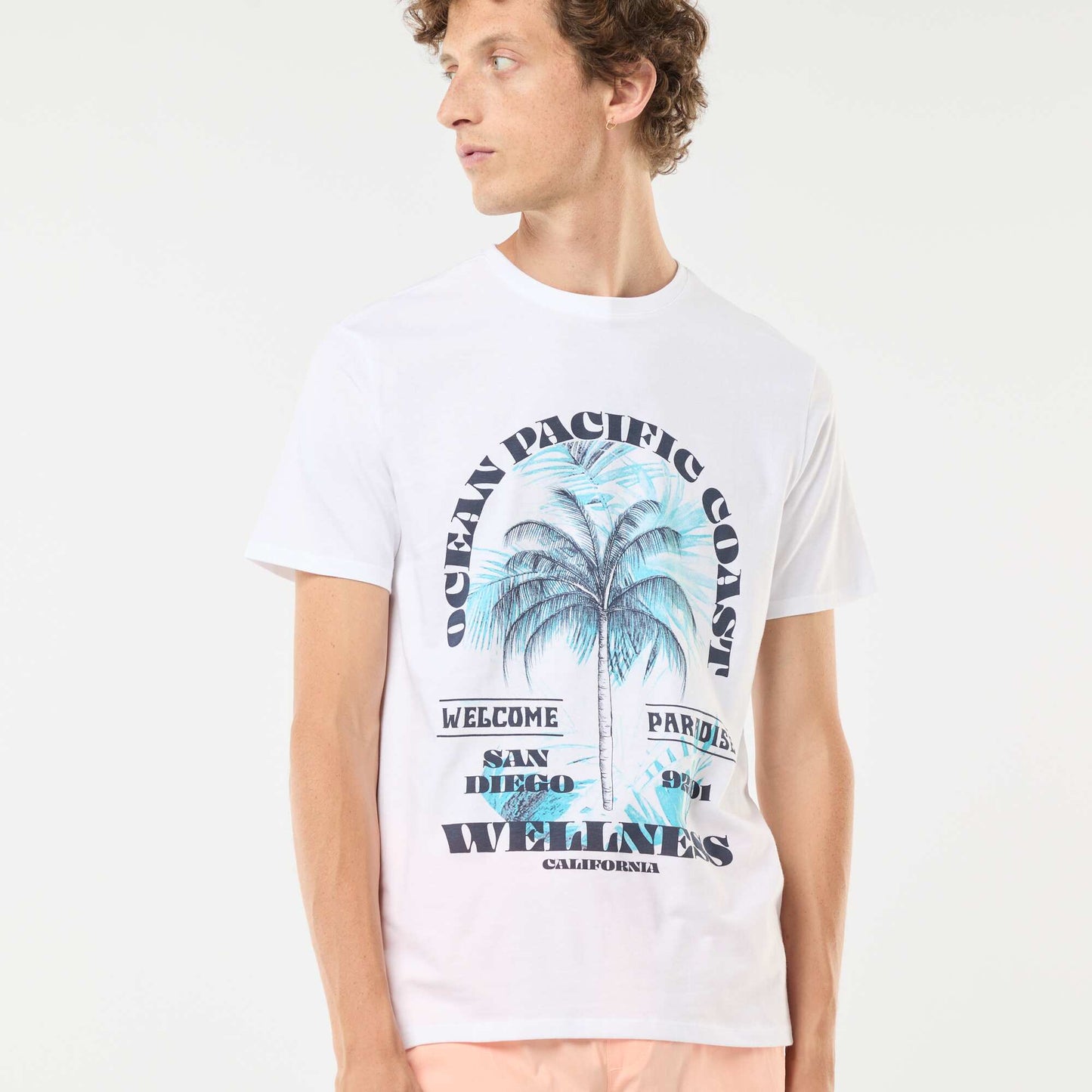 Short-sleeved printed T-shirt WHITE