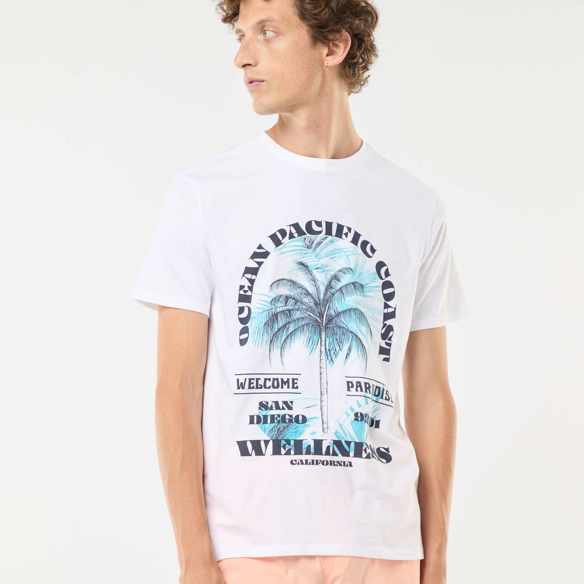 Short-sleeved printed T-shirt WHITE