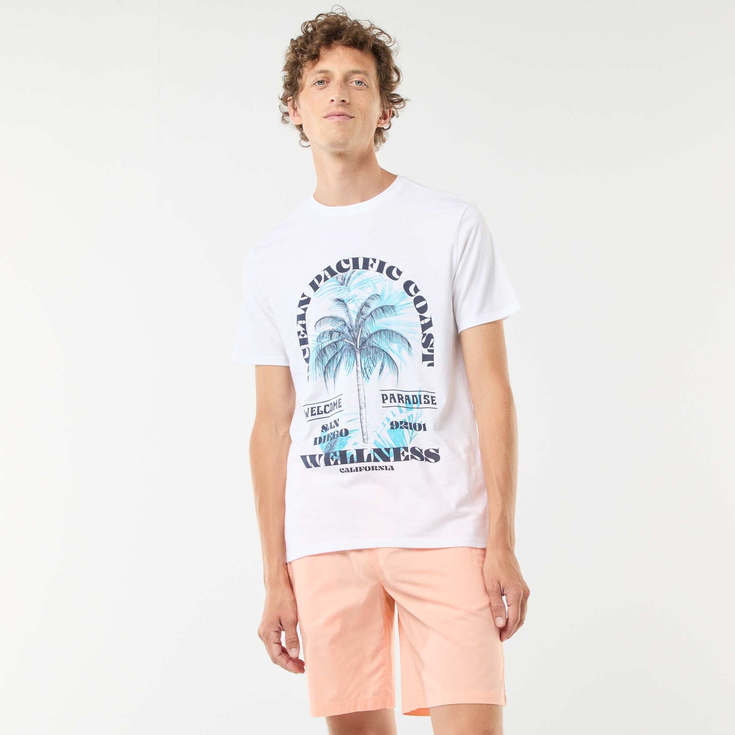 Short-sleeved printed T-shirt WHITE
